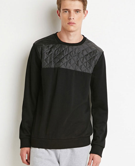 Custom Wholesale Top Quilted Paneled Crewneck