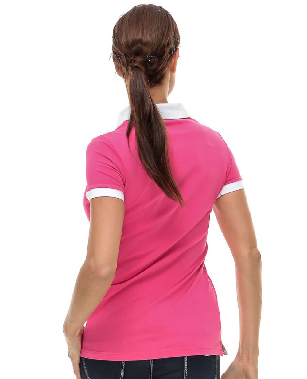 Women Pink Stylish Fitted Polo Shirt