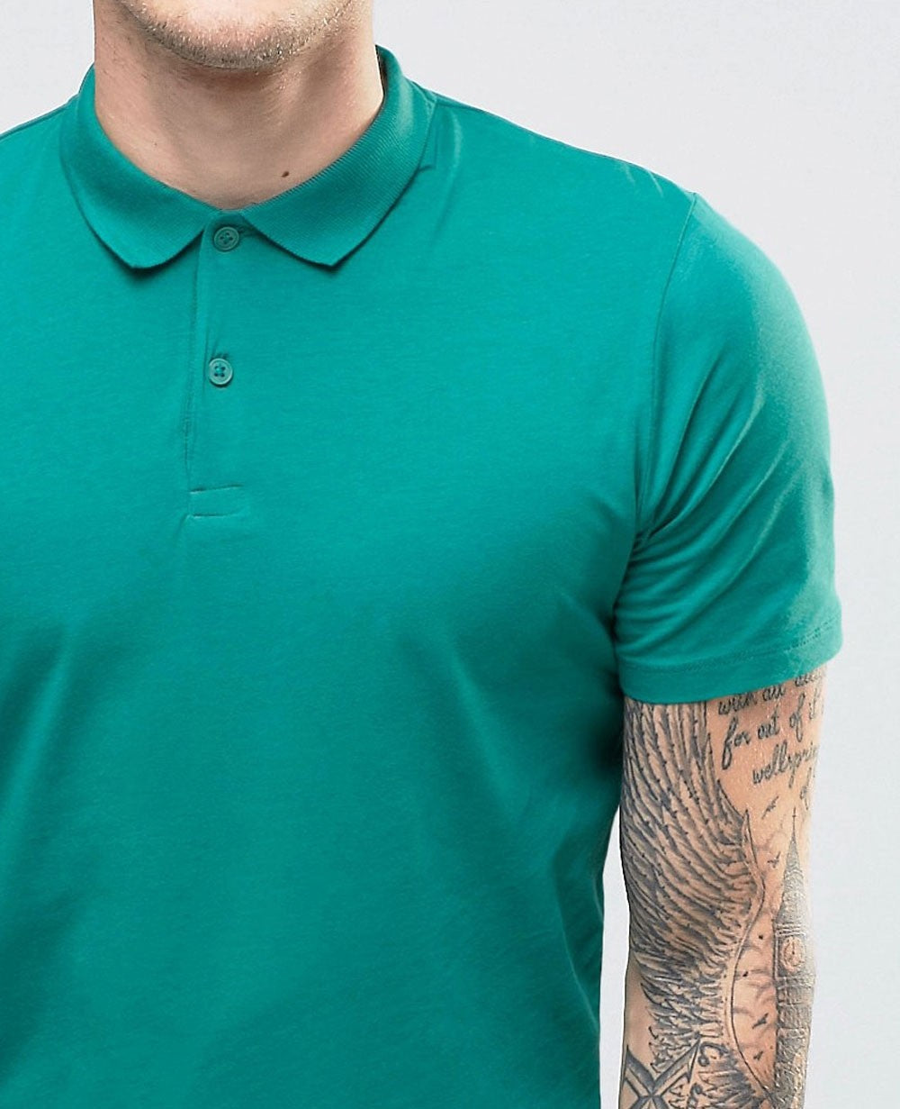 New Look Muscle Fit Polo Shirt In Green